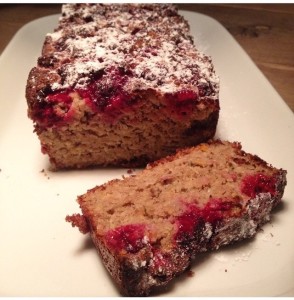 Bananenbrood met frambozen